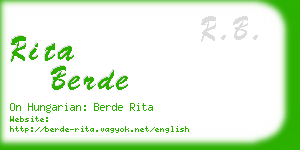 rita berde business card